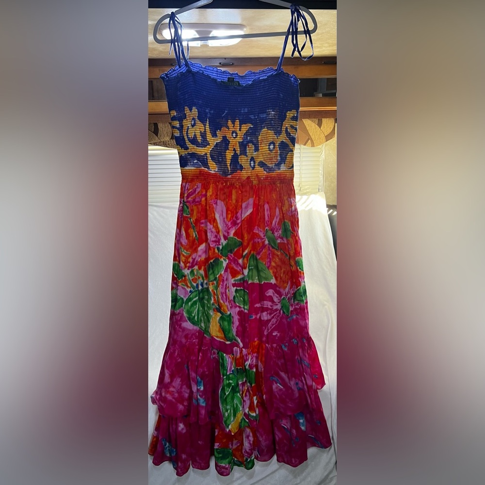 Lauren Ralph Lauren Maxi Dress, Size Medium, tiered w/ adjustable straps. - Picture 5 of 8